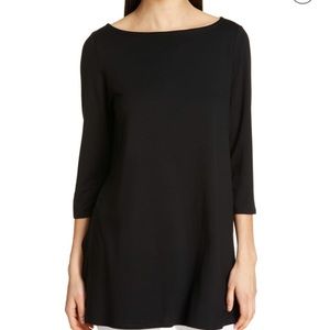 Eileen Fischer black long sleeve shirt tunic black